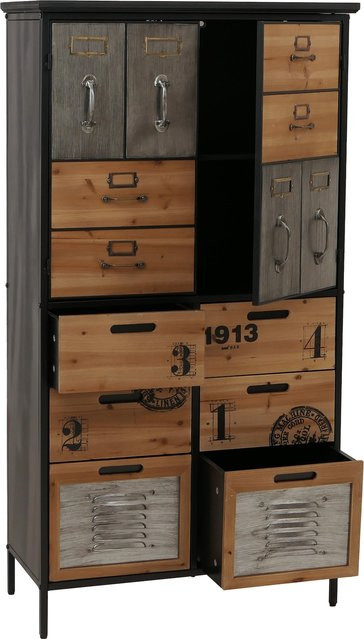 Apothekerkommode MCW-O80 Highboard im Vintage Shabby-Look, Farbe Braun, B/H/T: 136 x 73 x 35 cm - Bild 1