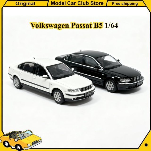 SmallCar Volkswagen Passat B5, Automodell, 1:64, Silbergrau Weiß Schwarz, Metall - Bild 1