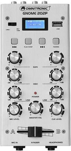 Omnitronic GNOME-202P DJ Mixer mit Bluetooth in Silber - Bild 1