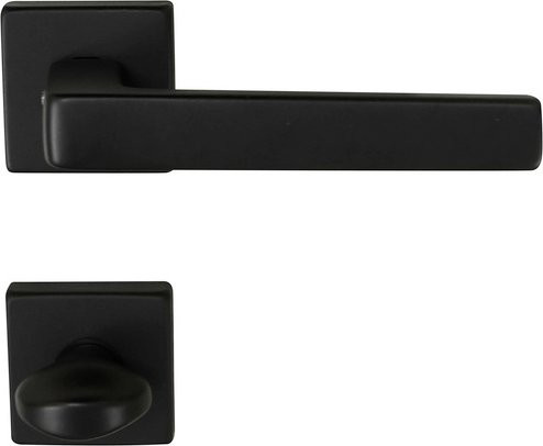 ALPERTEC Türbeschlag aus Aluminium mit WC-Lochung in Schwarz Matt - Bild 1