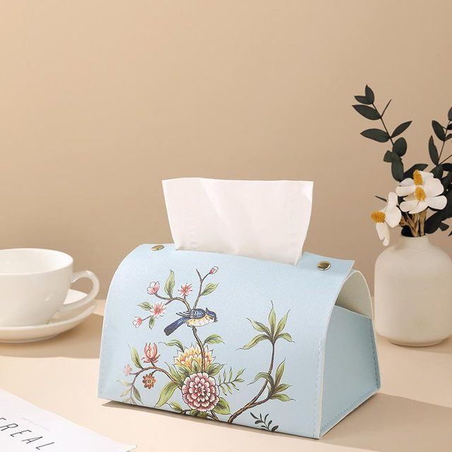 XYNN Taschentuchbox aus Kunststoff in Blau im skandinavischen Design - Bild 1