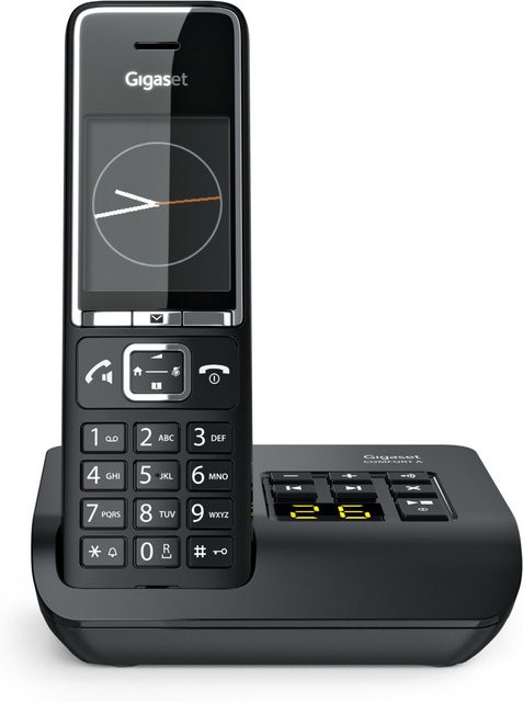 Gigaset Comfort 550A Schnurloses Telefon mit Anrufbeantworter und Freisprechfunktion in Schwarz/Silber - Bild 1