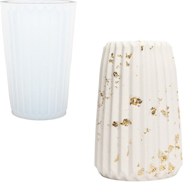 Silikon Gießform Blumenvase für Jesmonite in Weiß - Bild 1