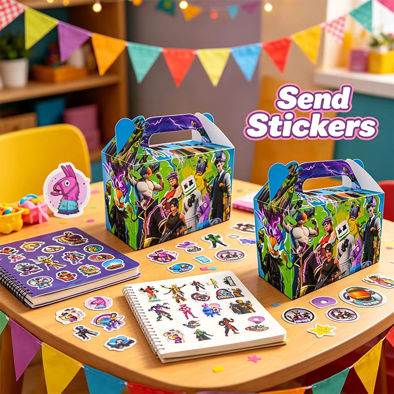 Fortnite Thema Papierboxen und Aufkleber-Set in Mehrfarbig für Geburtstagsparty und Geschenke zur Aufbewahrung von Snacks und Süßigkeiten - Bild 2