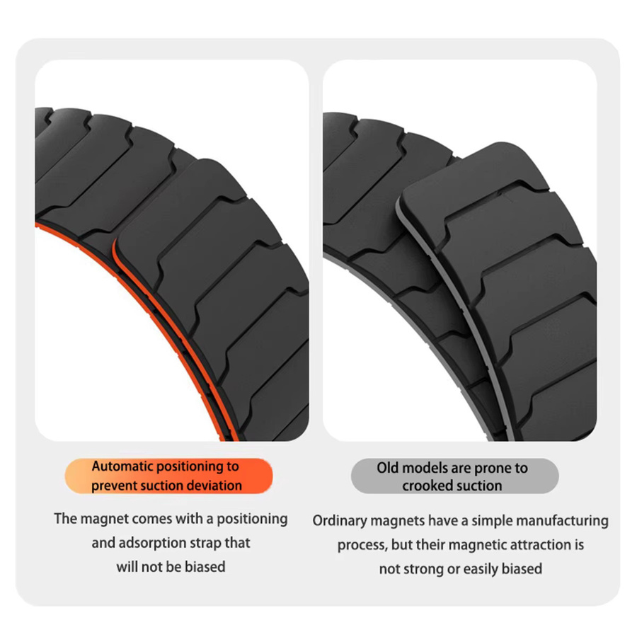 Samsung Uhrenarmband Silikon, Magnetisches Schlaufenarmband, Schwarz, Unisex - Bild 6