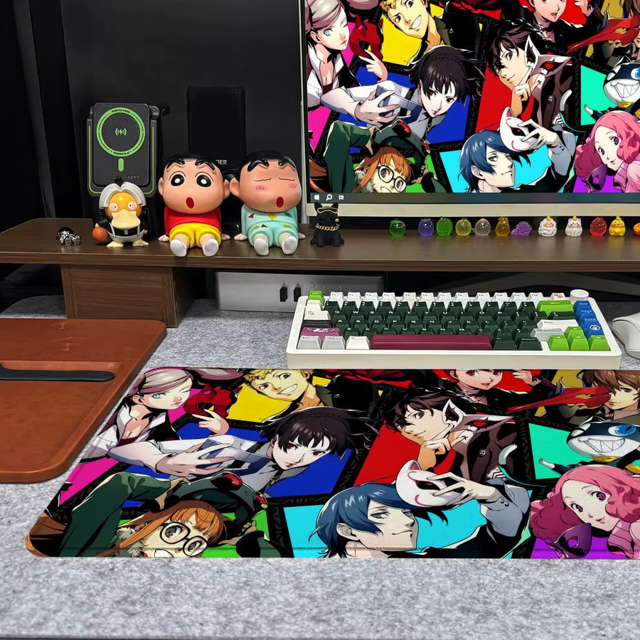 P-PersonaS 5 Spiel-Mauspad XXL in Schwarz und Multicolour, rutschfeste Gamer-Schreibtischunterlage mit Kunstdesign, B/T: 90 x 40 cm - Bild 3
