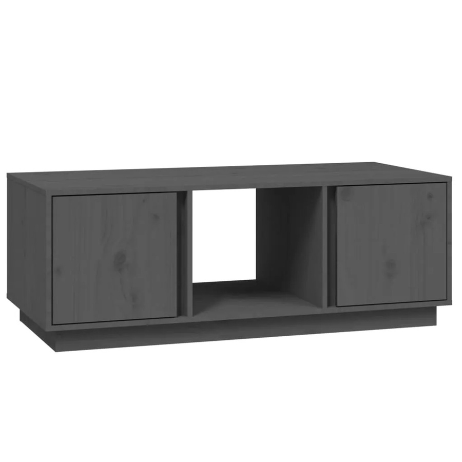 vidaXL Couchtisch aus massivem Kiefernholz in Grau mit rustikaler Optik, B/T/H: 110 x 50 x 40 cm - Bild 2