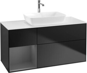 V&B Waschtischunterschrank Finion mit Wandbeleuchtung, Blau lackiert, Breite: 120 cm, Tiefe: 50,1 cm, Höhe: 50,1 cm - Bild 1