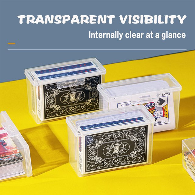 Transparente Kunststoff Karte-Lagerungsbox zur Aufbewahrung von Poker-Spielkarten, ID-Karten und Visitenkarten - Bild 1