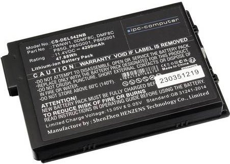 IPC-Computer Notebook-Akku 1Y62C in Schwarz mit 4200 mAh und 11.40V - Bild 1