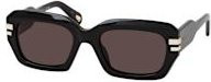 Chloé CH 0256S Sonnenbrille, Quadratisch, Vollrand, Kunststoff, Damen, Schwarz, Grau - Bild 1