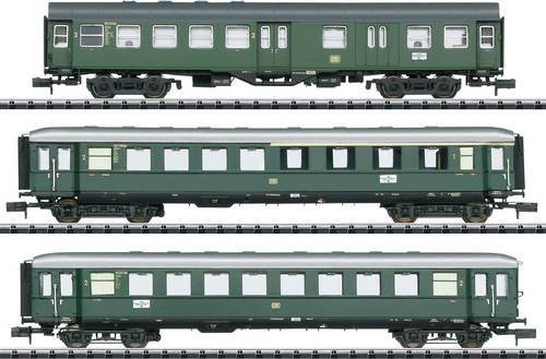 MiniTrix T18209 Personenwagen 3er-Set Eilzug im Donautal der DB in flaschengrün - Bild 1