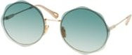 Chloé CH 0202S Sonnenbrille, Rund, Vollrand, Metall, Damen, Gold, Green, Blue - Bild 1