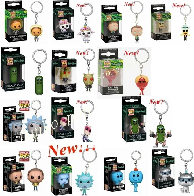 Funko Rick and Morty Pocket New Rick Hologram Space Morty Pickle Rick, Schlüsselanhänger Figur, ab 3 Jahre - Bild 1