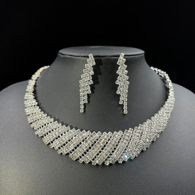 Halsketten-Set Kupfer, Silber, Zirkonia, Damen - Bild 1