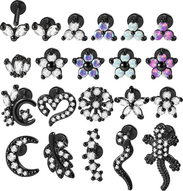 Dreamlee Piercing Ring, Edelstahl, Schwarz, Zirkonia, Unisex - Bild 1