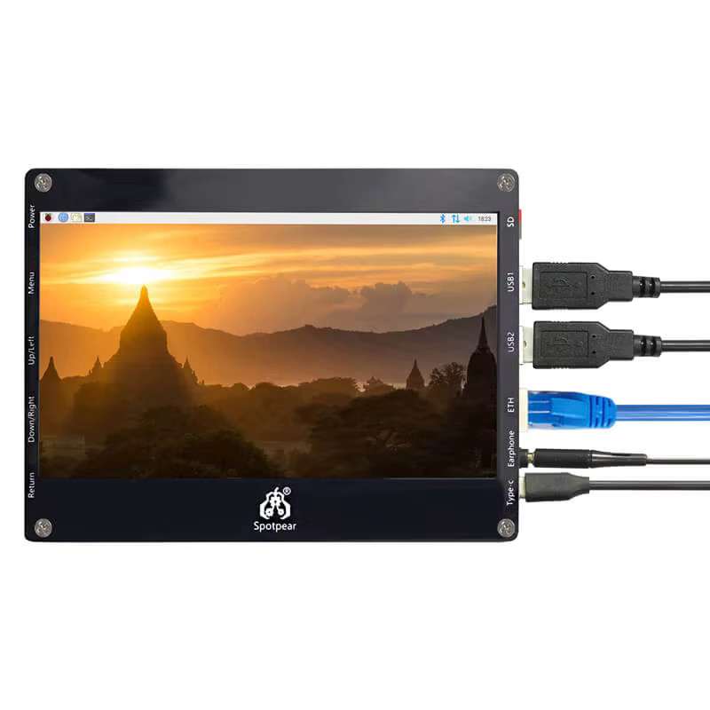 Raspberry Pi Zero 2W DIY Tablet Display mit 7 Zoll LCD Touchscreen und USB HUB in Schwarz - Bild 3