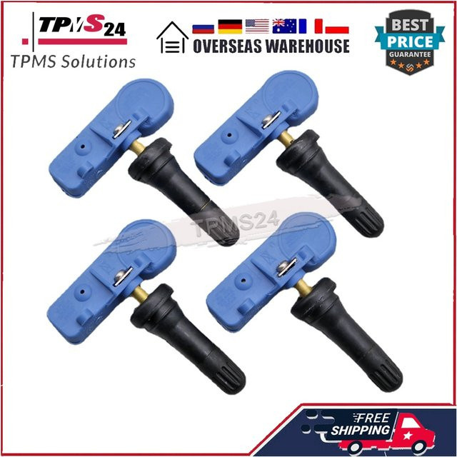 4 Stück GANGLE Reifenluftdrucksensor 433MHz für Cadillac CTS Escalade Chevrolet Aveo Cruze Opel Adam in Blau - Bild 1