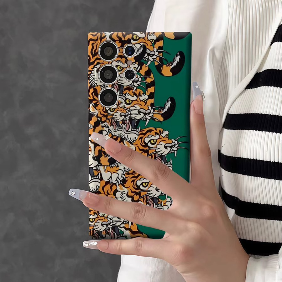 Potdemiel Handyhülle mit Tiger-Design für Samsung Galaxy S26 S25 S24 S23 Ultra Plus, stoßfeste Doppelschicht-Schutzhülle, mehrfarbig - Bild 5