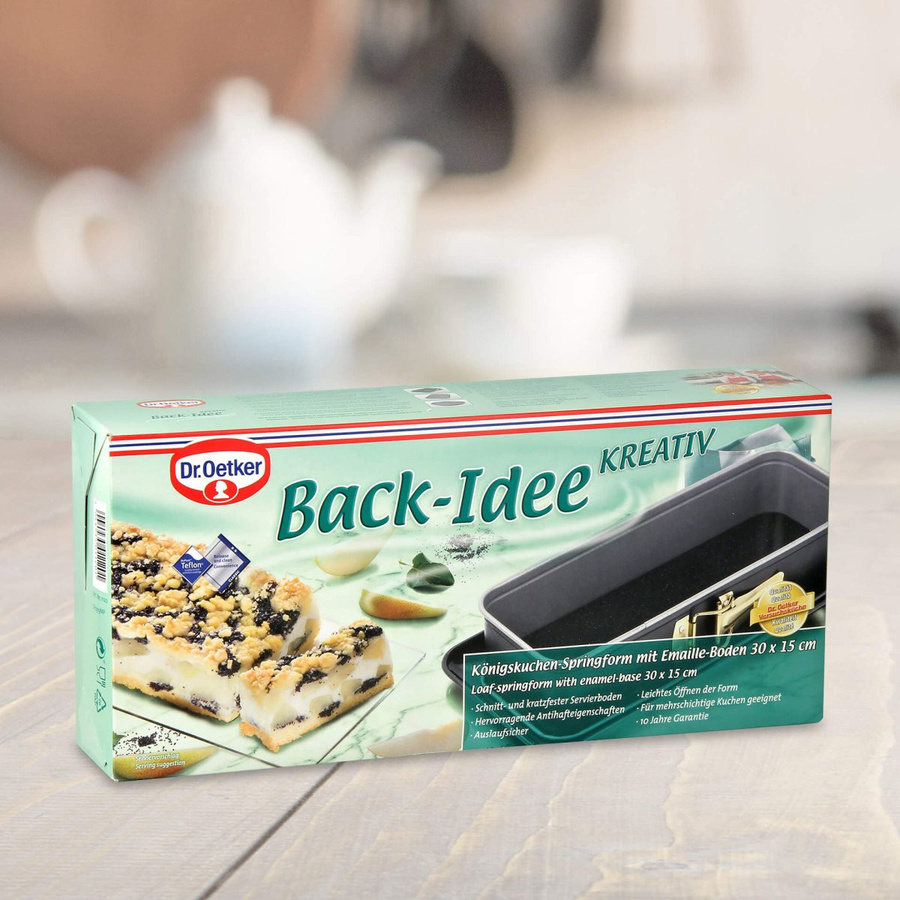 Dr. Oetker Kastenkuchen Backform aus Stahl mit Antihaftbeschichtung, Grau/Schwarz, B: 30 cm, H: 12 cm - Bild 3