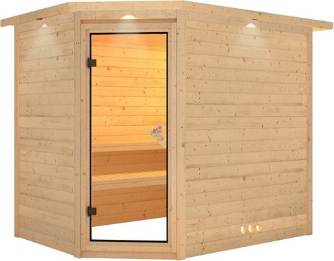 Karibu Sauna Kärdla für 4 Personen in Beige ohne Ofen - Bild 1