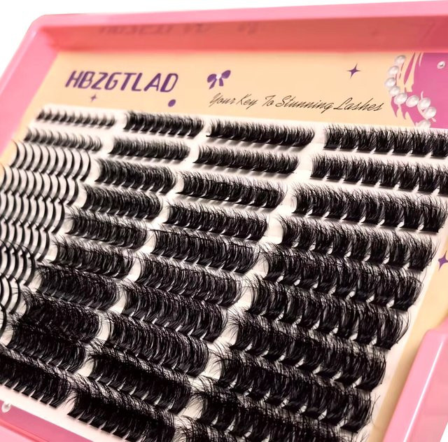 AMSDCN Wimpern-Set, 40-reihig, Schwarz, Natürlich, Unisex - Bild 1