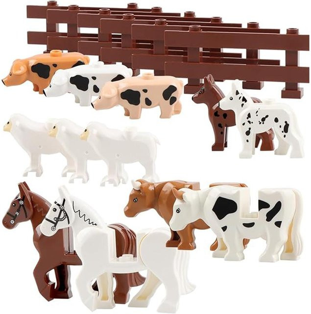 Wucifang Bags Bauernhoftiere Bausteine Set, 18-teiliges Set, ab 6 Jahren - Bild 1
