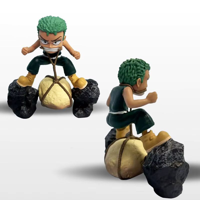 Bandai One Piece Anime Figur Zoro Kindheit Beißende Stein Szene Modell Statue, Multicolor, Höhe: 9 cm - Bild 3