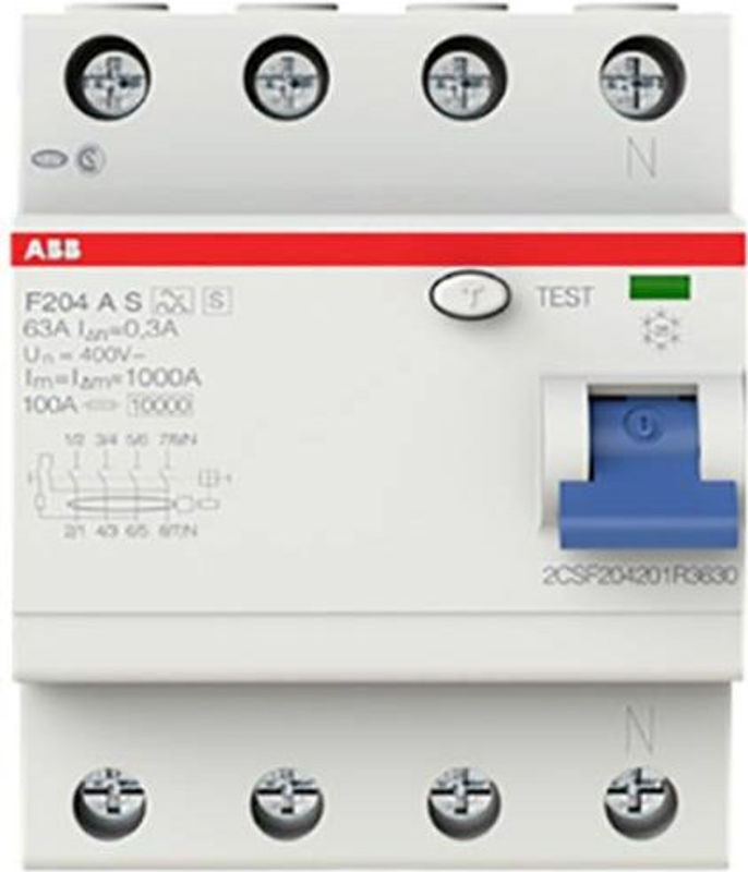 ABB FI-Schutzschalter F204A S-63/0,3 RCD 4-polig 63A 0,3A 400V - Bild 2
