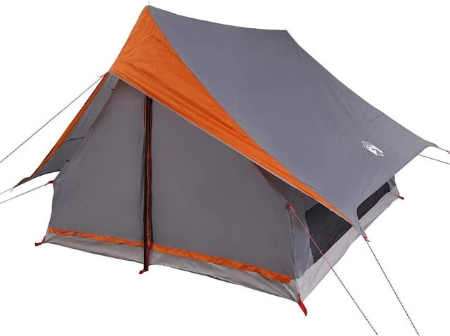 vidaXL Zelt mit Dach in Grau und Orange aus Polyester, B/T/H: 256 x 266 x 185 cm - Bild 1