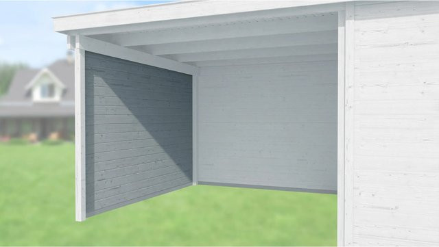 WEKA Seitenwand aus Holz für Flachdach-Modelle, Grau, Tiefe: 235 cm, Stärke: 21 mm - Bild 1
