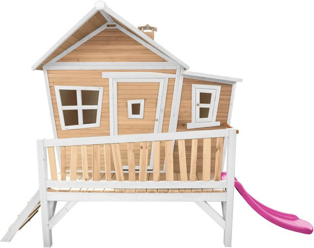 Axi Spielturm Emma aus Holz in Braun, Weiß und Lila mit Rutsche B/H/T: 349 x 227 x 193 cm - Bild 1