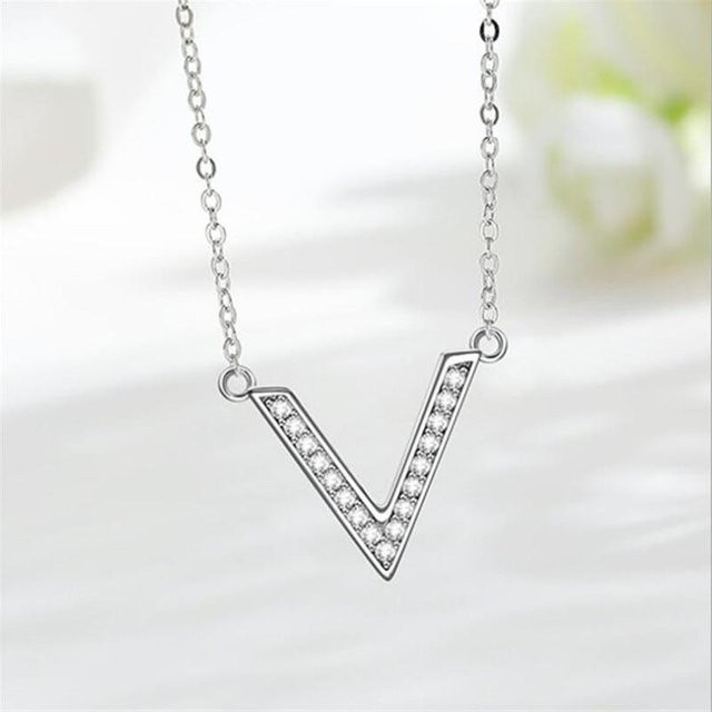 Halskette 925 Sterling Silber, Diamant, Damen, weiß - Bild 1