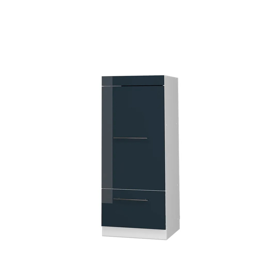 Vicco Mikrowellenschrank Fame-Line Küchenregal in Weiß und Dunkelblau Hochglanz mit Schublade und Soft-Close-Türen, B/T/H: 60 x 55,03 x 153,6 cm - Bild 3