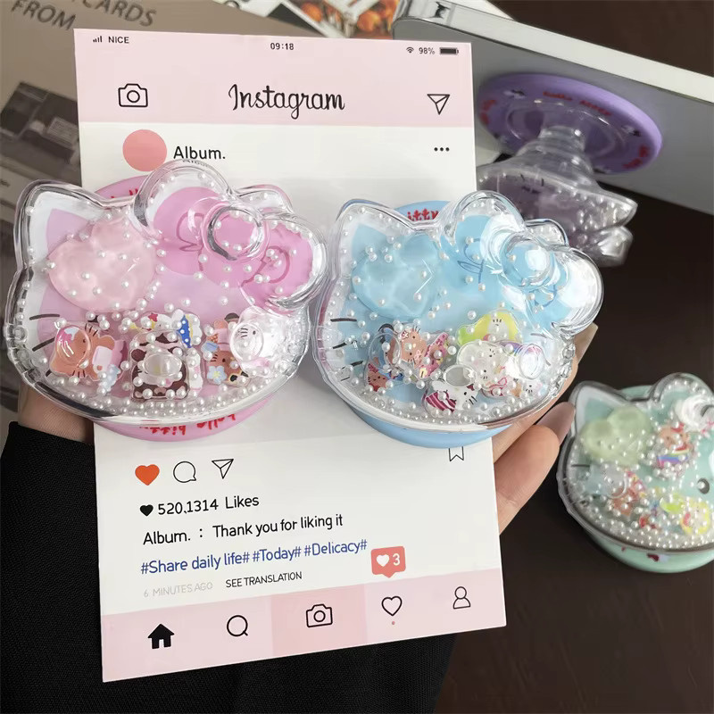 Sanrio Hello Kitty Magnetischer Quicksand Telefonständer für Samsung S26 Ultra und Android, faltbarer Handyhalter in Multicolour - Bild 3