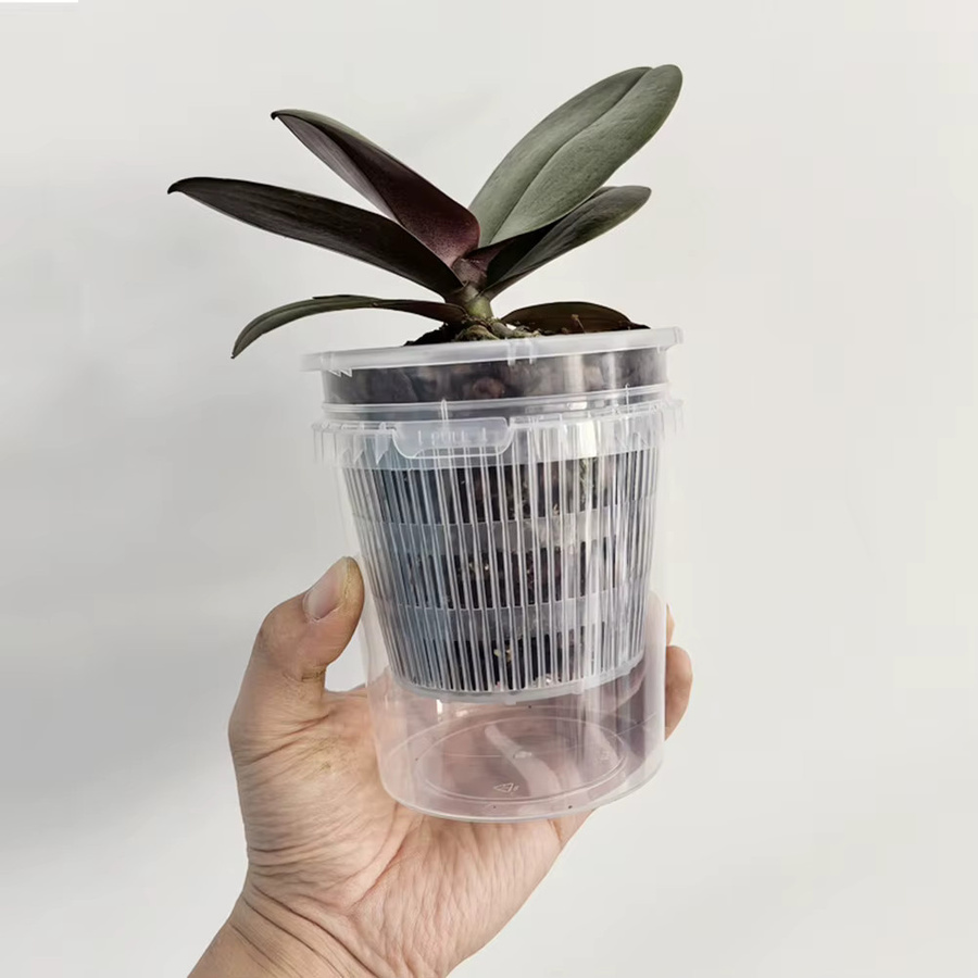 LEENKEA Selbstbewässernder Orchideentopf aus Kunststoff, transparent, für Phalaenopsis - Bild 2