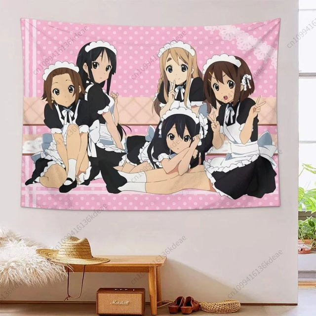 VIKAMA Wandteppich mit Cartoon Anime Girl Print, Mehrfarbig, Rechteckig, Breite: 60 cm, Höhe: 40 cm - Bild 1