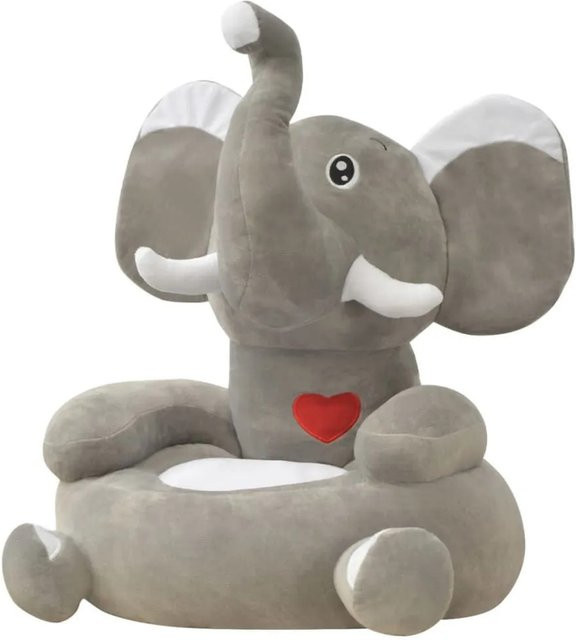 vidaXL Plüsch-Kindersessel Elefant in Grau - Bild 1