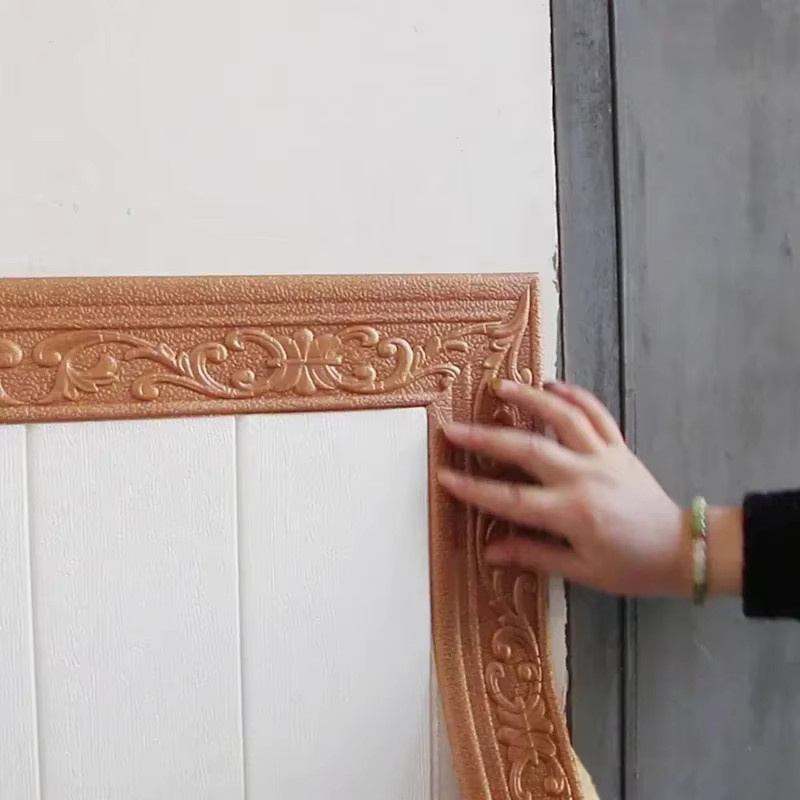 Selbstklebende 3D-Wandverkleidung in Linienoptik, wasserdichte Sockelleiste als Wandaufkleber für deine Raumdekoration, Mehrfarbig, Länge: 230 cm - Bild 3