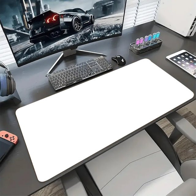 Mairuige XXL Gaming Mauspad in Weiß mit genähten Kanten und rutschfester Oberfläche - Bild 1