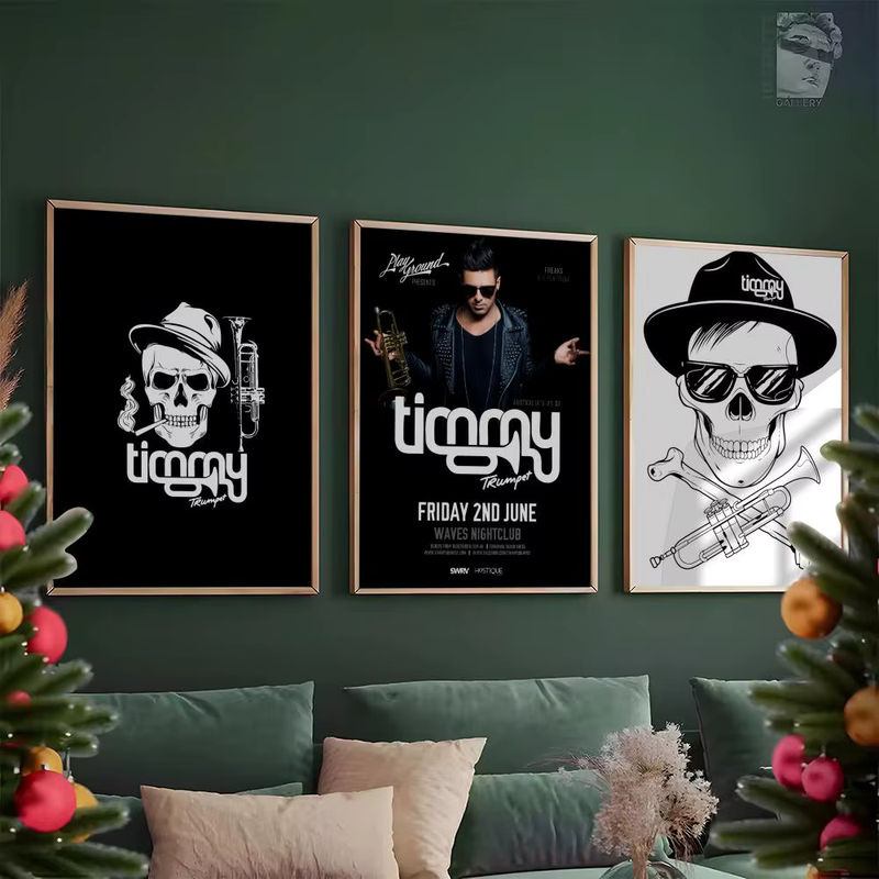 T-TIMMY TRUMPET DJ-Poster aus PVC in Schwarz, selbstklebende und wasserdichte Wandkunst im Hochformat für dein Zuhause oder Büro - Bild 2