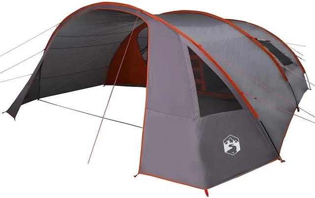 vidaXL Tunnelzelt mit Dach in Grau und Orange, B/T/H: 700 x 590 x 215 cm - Bild 1