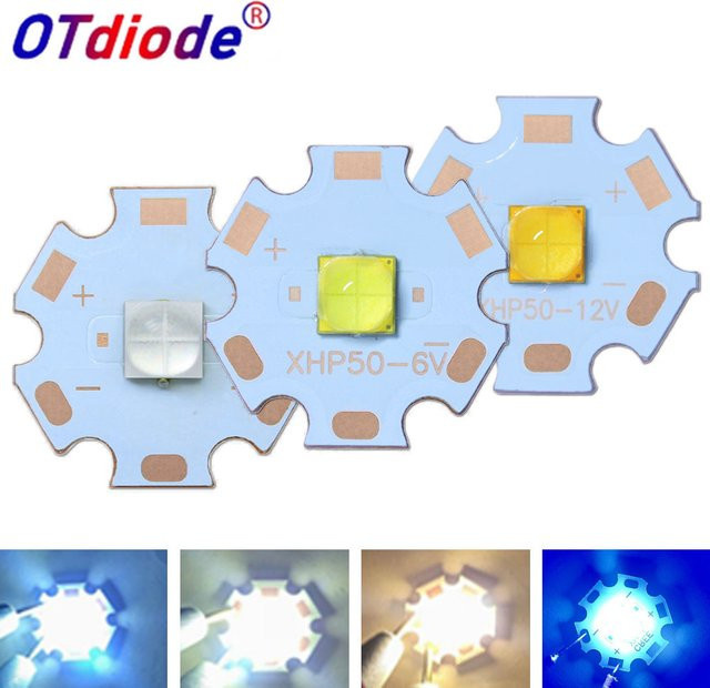 20W XHP50 XHP50.2 5050 SMD COB LED Diodenperlen der zweiten Generation für Taschenlampen in Kaltweiß 6500K oder Neutralweiß 4500K (DC3V/6V/12V) - Bild 1
