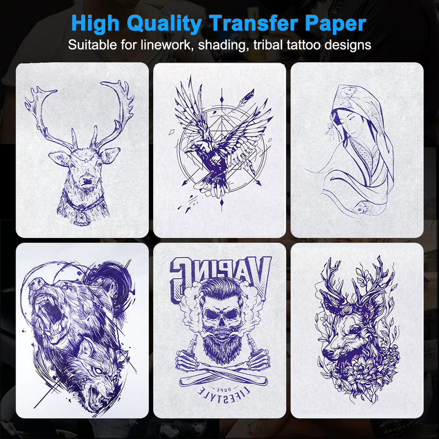 JUN.M Tattoo-Transferpapier 4-lagiges Schablonenpapier für Profis, 100 Blatt, A4-Format - Bild 4