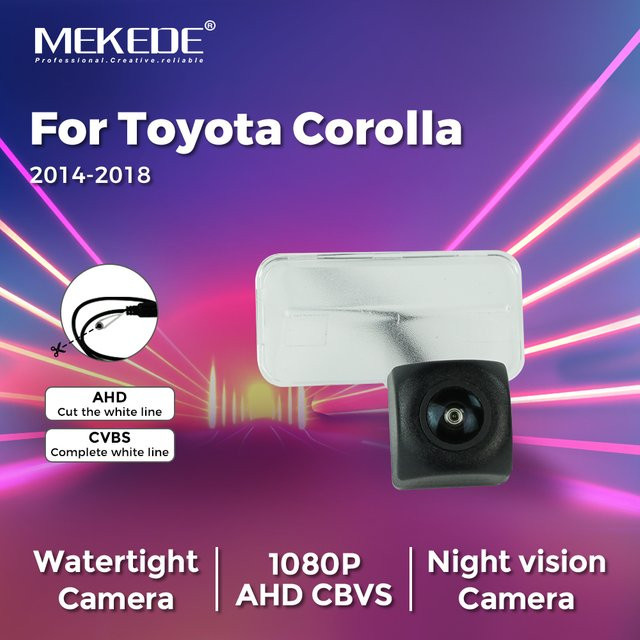 MEKEDE 170 Grad Weitwinkel Fisheye-Rückfahrkamera für Toyota Corolla 2014–2018 in Schwarz mit Full HD 1080P Auflösung - Bild 1