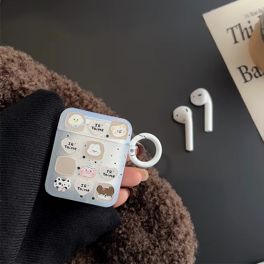 Schutzhülle mit Cartoon-Tier-Graffiti für Apple AirPods Pro 2, 3 und AirPods 4 inklusive Haken - Bild 4