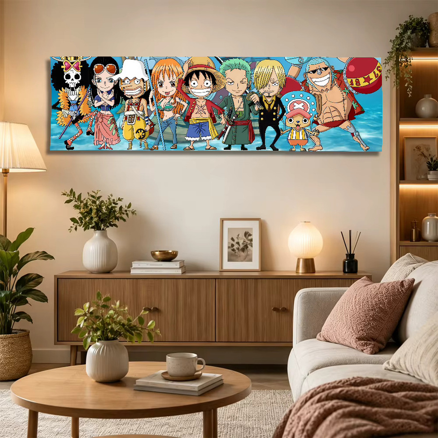 Bandai One Piece Strohhut-Crew Wandteppich mit Luffy Zoro und Sanji Illustration in Multicolour - Bild 3
