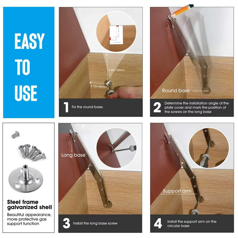2 Stück robuste Gasdruckfedern mit Soft-Close-Funktion für Deckelstützen, 3 kg bis 20 kg, Farbe: Silber/Chrome - Bild 6