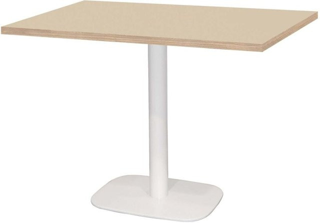 RestooTab Tisch Round rechteckig in Weiß, Beige und Braun mit MDF-Laminat, B/T/H: 120 x 70 x 75 cm - Bild 1