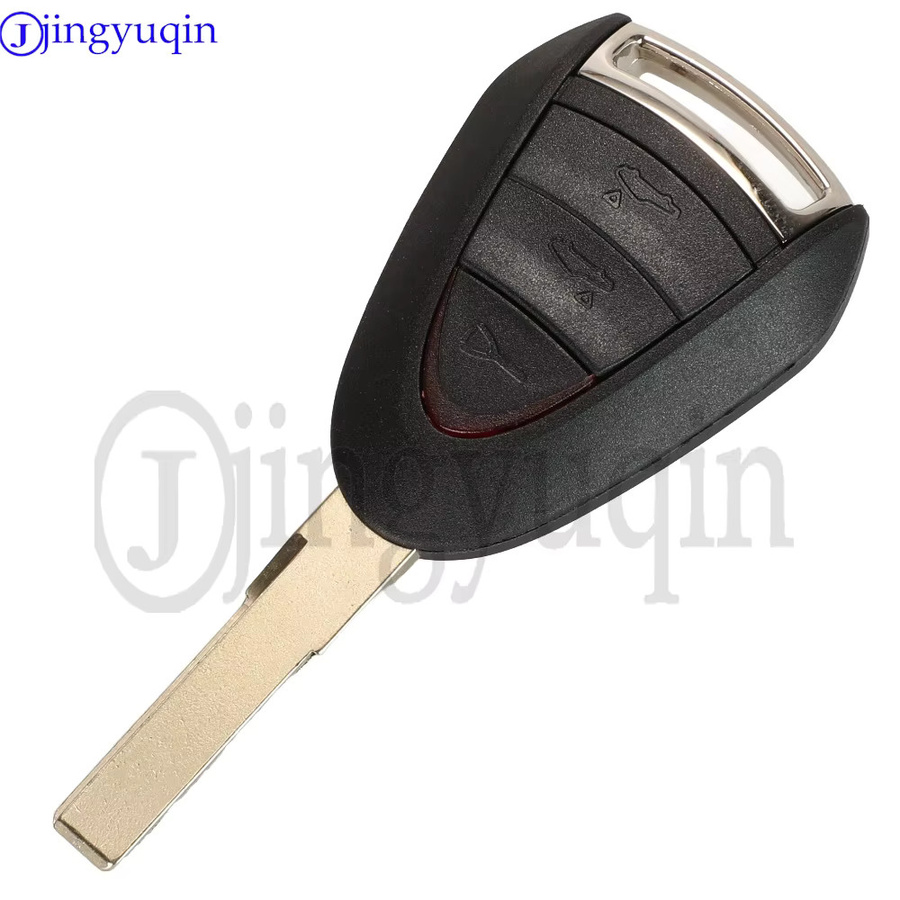 Jingyuqin Fernbedienungs-Autoschlüsselgehäuse für Porsche Cayman Boxster GT S 2S 4S Turbo 911 987 996 997 Carrera Targa 2005 - 2010, 2/3-Tasten, Schwarz - Bild 4